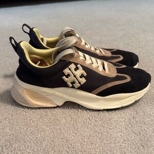 Tory Burch Black and Cream Good Luck Trainers Sneakers Size 7